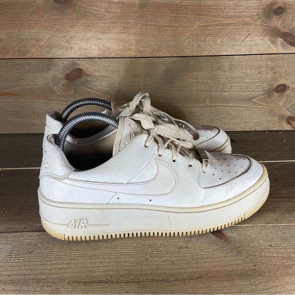 Nike Air Force one sage Womens size 8.5 shoes white leather platform sneakers - Picture 2 of 8